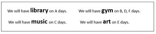 We operate on a 6-day rotation. 